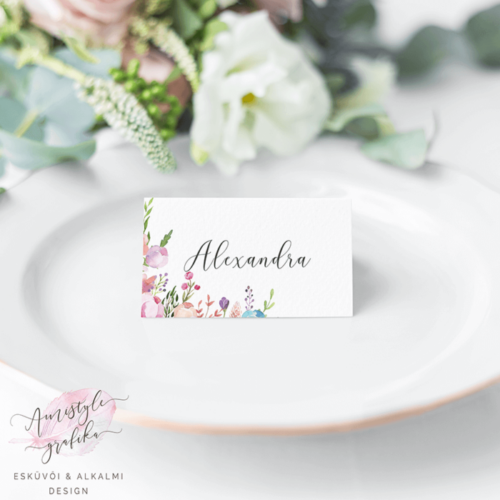 Virágos Esküvői Ültetőkártya Vintage Stílusban Virágos Esküvői Ültetőkártya Vintage Stílusban