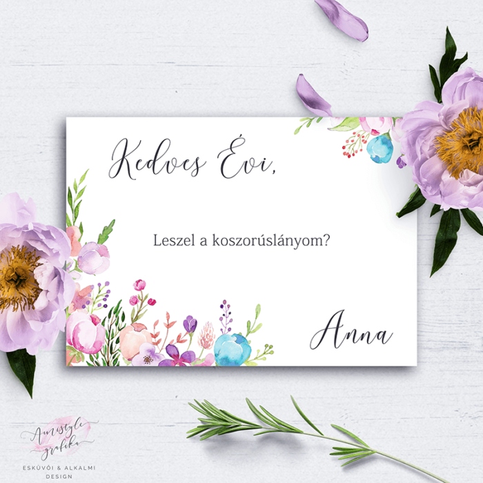 Koszorúslány Felkérő Lap Koszorúslány Felkérő Lap