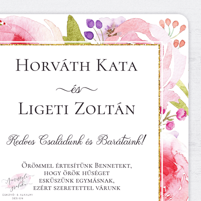 Romantikus Virágos Esküvői Meghívó Romantikus Virágos Esküvői Meghívó