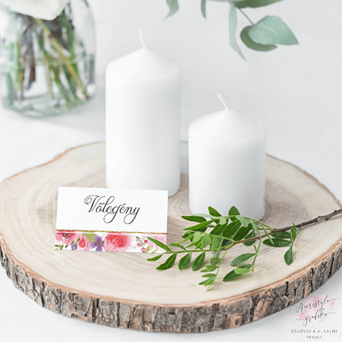 Vízfestékes Virágos Esküvői Ültetőkártya Vízfestékes Virágos Esküvői Ültetőkártya