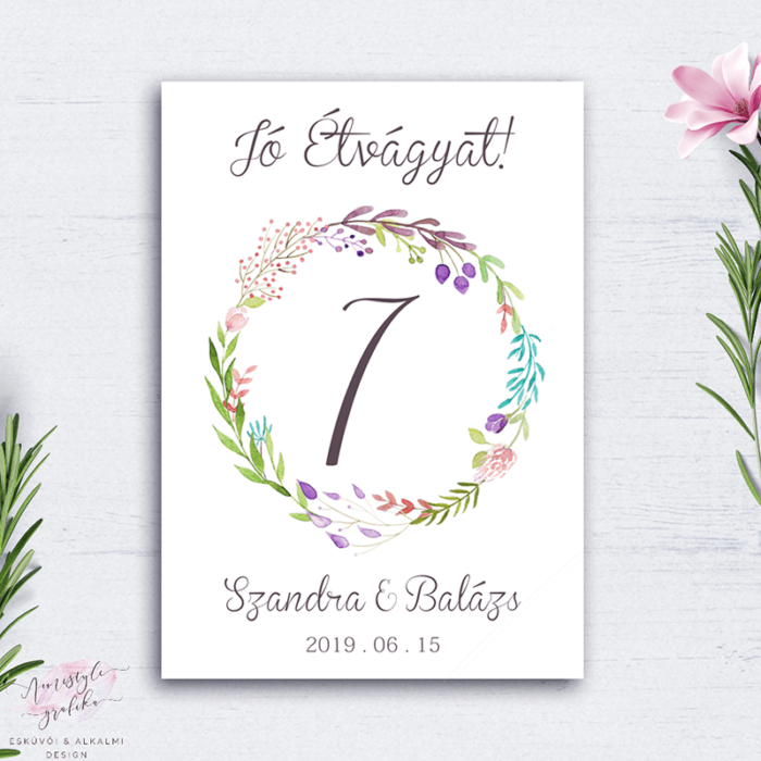 Virágos Asztalszám Esküvői Tábla Virágos Asztalszám Esküvői Tábla