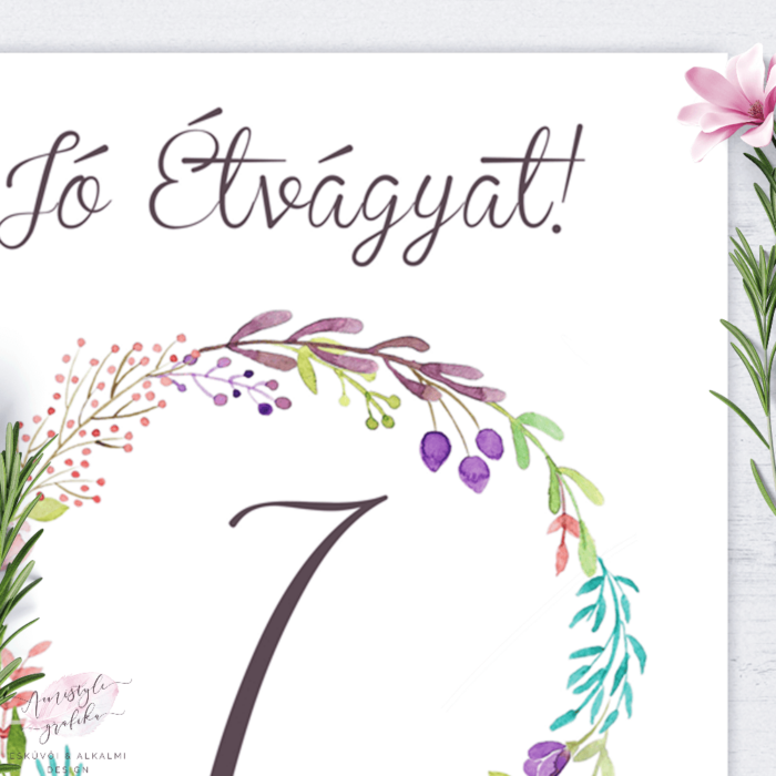 Virágos Asztalszám Esküvői Tábla Virágos Asztalszám Esküvői Tábla