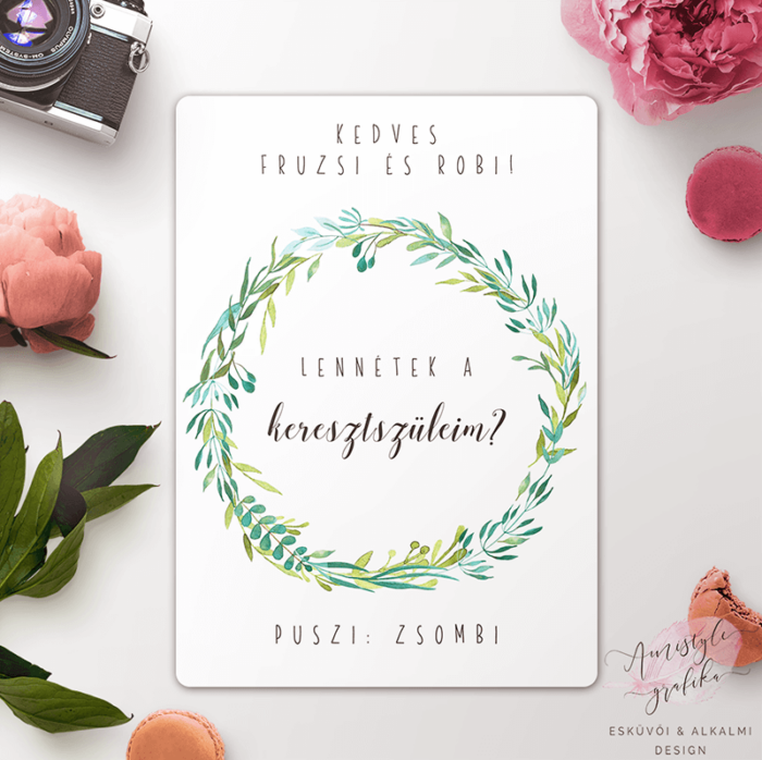 Greenry Grafikás Keresztszülő Felkérő Lap Greenry Grafikás Keresztszülő Felkérő Lap