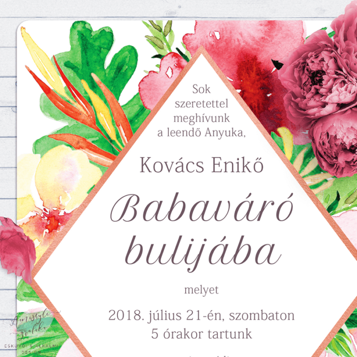 Egzotikus Trópusi Mintás Babaváró Buli Meghívó Egzotikus Trópusi Mintás Babaváró Buli Meghívó