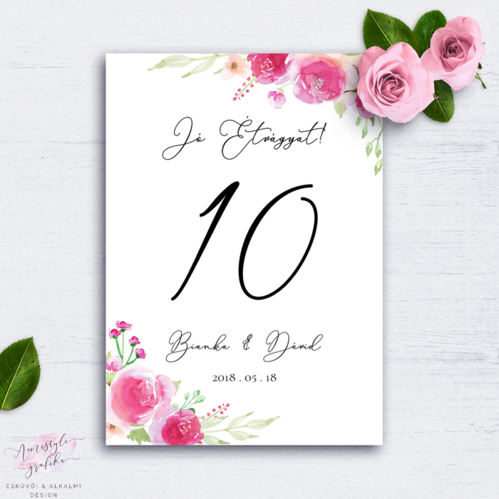 Pink Barack Rózsás Esküvői Asztalszám Pink Barack Rózsás Esküvői Asztalszám