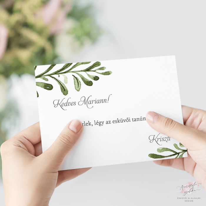 Natúr Festett Esküvői Tanú Felkérő Kártya Natúr Festett Esküvői Tanú Felkérő Kártya