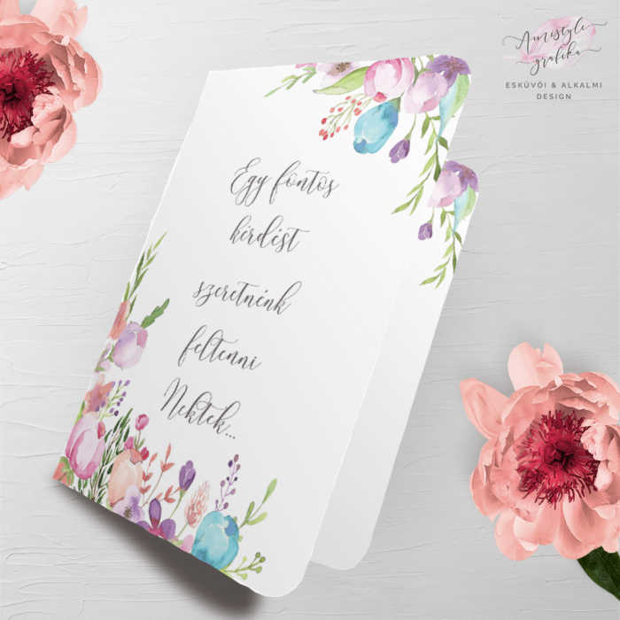 Virágos Keresztszülő Felkérő Lap Virágos Keresztszülő Felkérő Lap