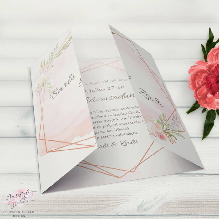 Geometrikus Akvarell Ablakos Esküvői Meghívó Geometrikus Akvarell Ablakos Esküvői Meghívó