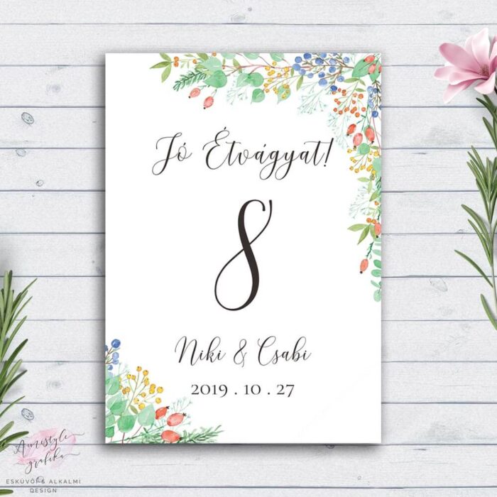 Fall Berry Esküvői Asztalszám Fall Berry Esküvői Asztalszám