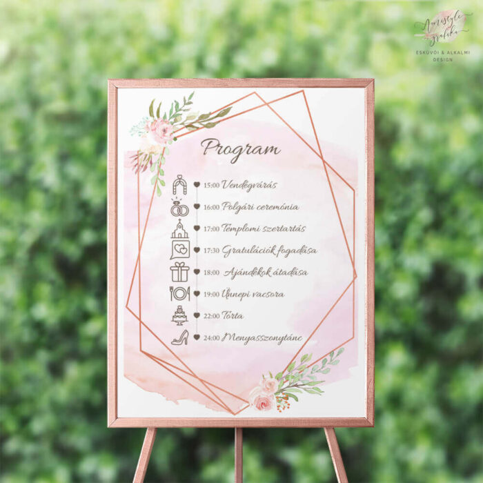 Geometrikus és Akvarell Esküvői Poszter - A3+ - A5 méret Geometrikus és Akvarell Esküvői Poszter - A3+ - A5 méret