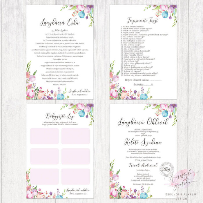 Floral Lánybúcsú Szett Floral Lánybúcsú Szett