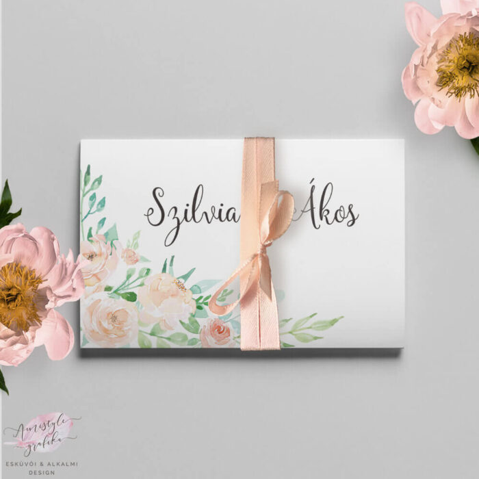 Korall Menta Harmonika Esküvői Meghívó Korall Menta Harmonika Esküvői Meghívó