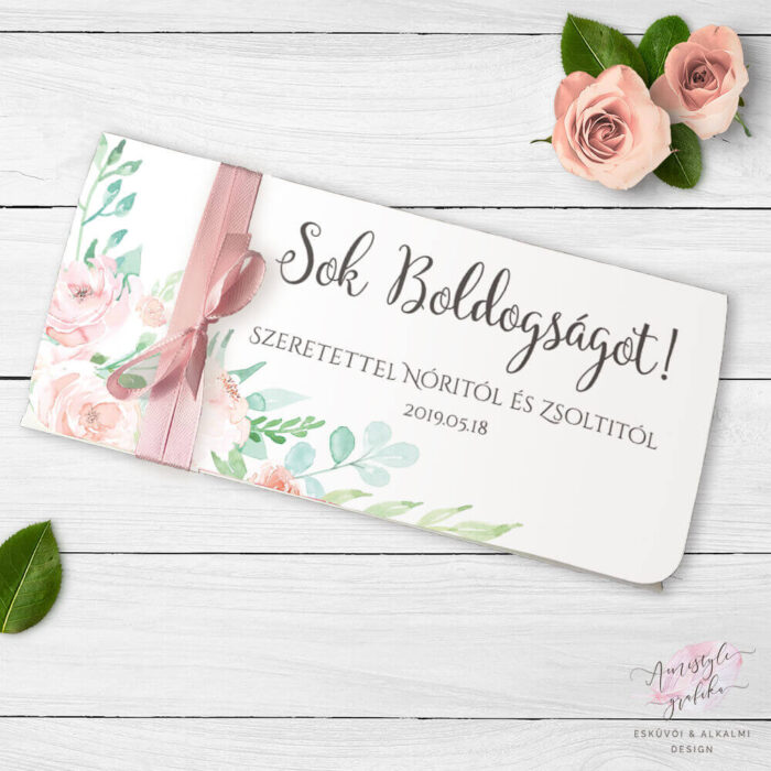 Pasztellvirágos Nászajándék Pénzátadó Boríték Pasztellvirágos Nászajándék Pénzátadó Boríték