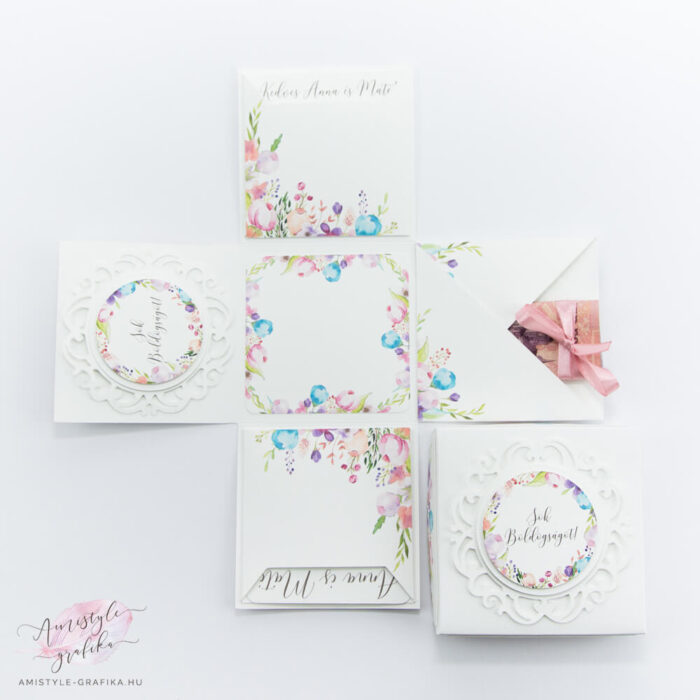 Virágos Esküvői Meglepetés Ajándékdoboz Virágos Esküvői Meglepetés Ajándékdoboz