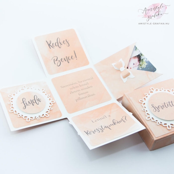 Masnis és Csipkés Keresztszülő Felkérő Meglepetésdoboz - Több színben Masnis és Csipkés Keresztszülő Felkérő Meglepetésdoboz - Több színben