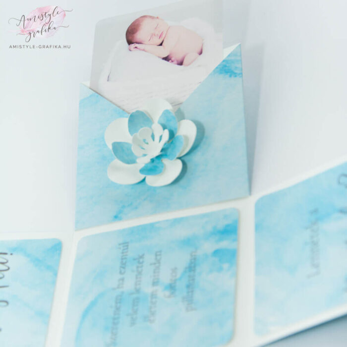 Kék Virágos Keresztszülő Felkérő Meglepetésdoboz - Több színben Kék Virágos Keresztszülő Felkérő Meglepetésdoboz - Több színben