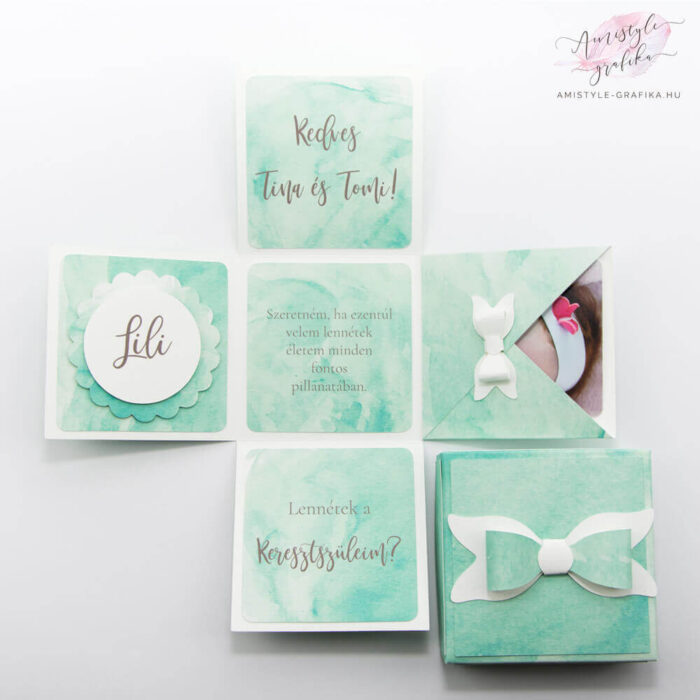 Masnis Keresztszülő Felkérő Meglepetésdoboz - Több színben Masnis Keresztszülő Felkérő Meglepetésdoboz - Több színben