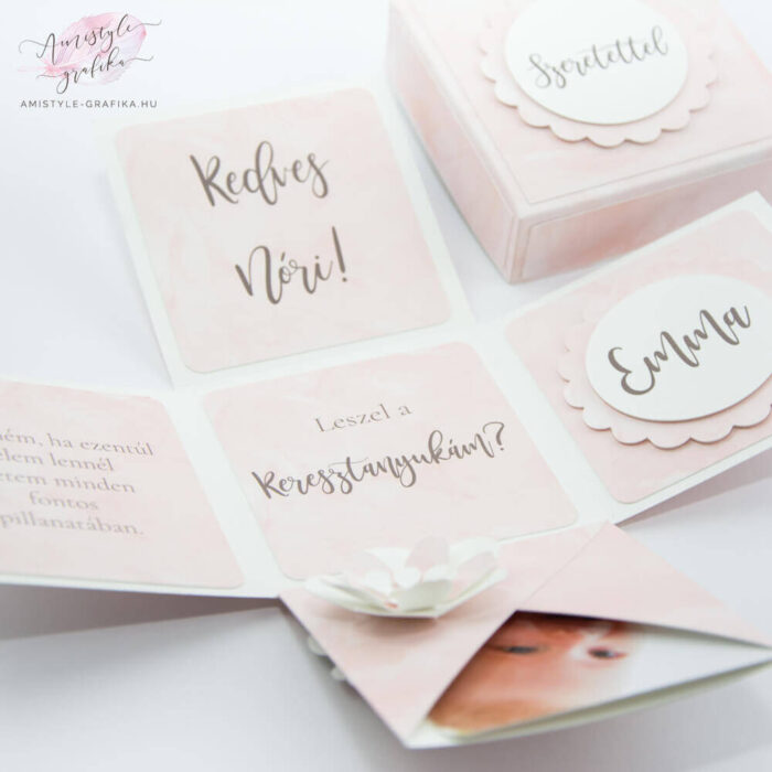 Púder Akvarell Keresztszülő Felkérő Meglepetésdoboz Púder Akvarell Keresztszülő Felkérő Meglepetésdoboz