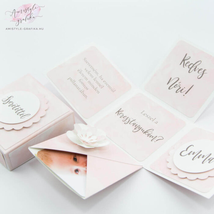 Púder Akvarell Keresztszülő Felkérő Meglepetésdoboz Púder Akvarell Keresztszülő Felkérő Meglepetésdoboz