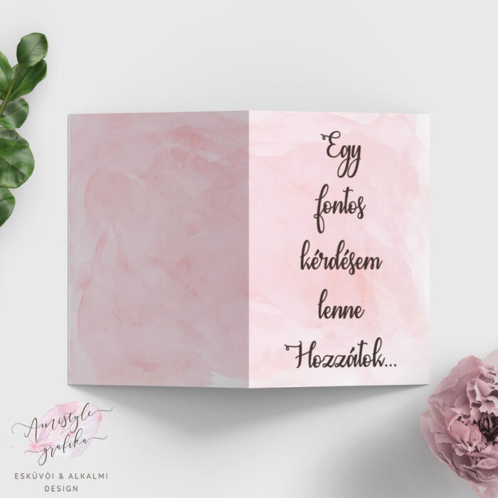 Púder-rózsaszín Nyitható Keresztszülő Felkérő Lap Púder-rózsaszín Nyitható Keresztszülő Felkérő Lap