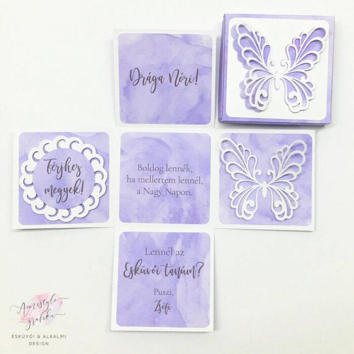 Pillangós Koszorúslány/Tanú Felkérő Meglepetésdoboz Pillangós Koszorúslány/Tanú Felkérő Meglepetésdoboz