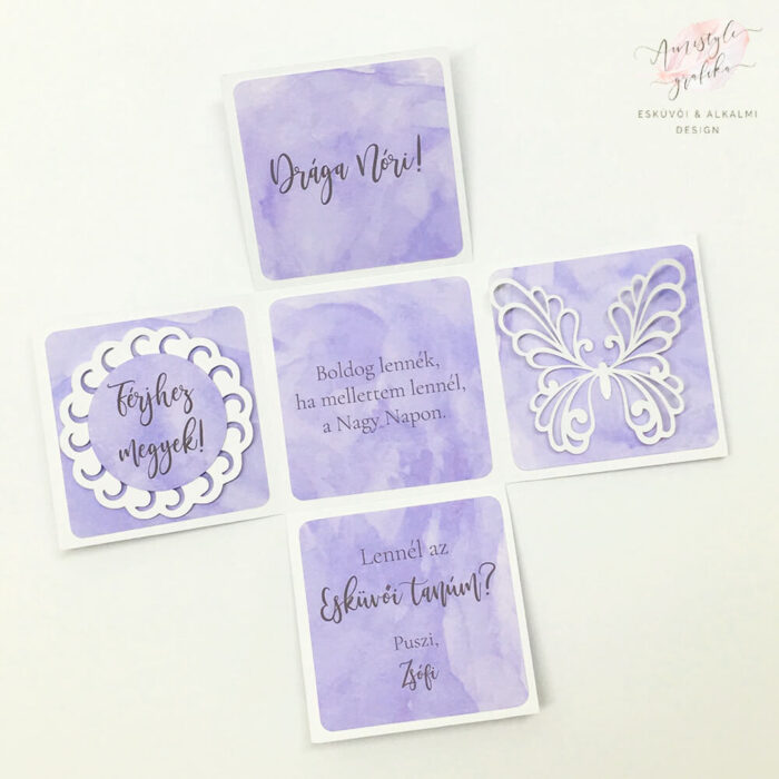 Pillangós Koszorúslány/Tanú Felkérő Meglepetésdoboz Pillangós Koszorúslány/Tanú Felkérő Meglepetésdoboz