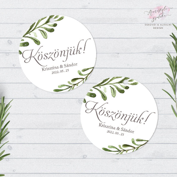 Greenery Akvarell Kör Köszönőkártya Greenery Akvarell Kör Köszönőkártya