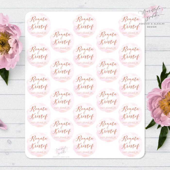 Rosegold Pink Virágos Borítékzáró Matrica Rosegold Pink Virágos Borítékzáró Matrica