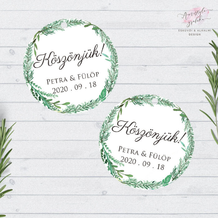 Rozmaringos Akvarell Kör Köszönőkártya Rozmaringos Akvarell Kör Köszönőkártya