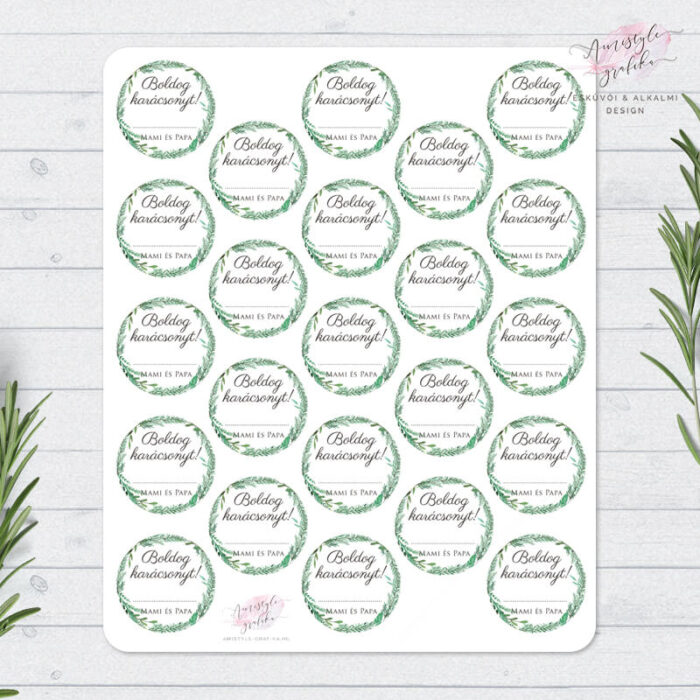 Fenyő karácsonyi kör matrica_2 Fenyő karácsonyi kör matrica_2