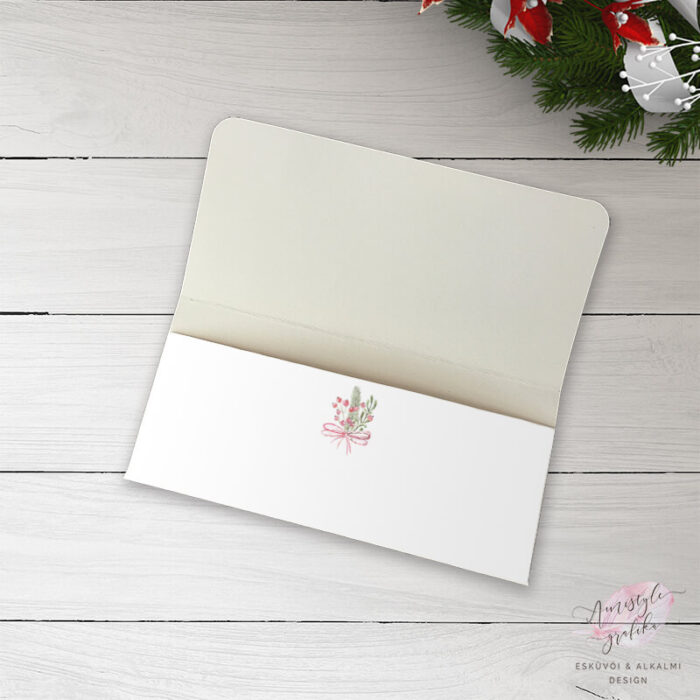 Karácsonyi Masnis Ajándék Pénzátadó Boríték - Fehér Karácsonyi Masnis Ajándék Pénzátadó Boríték - Fehér