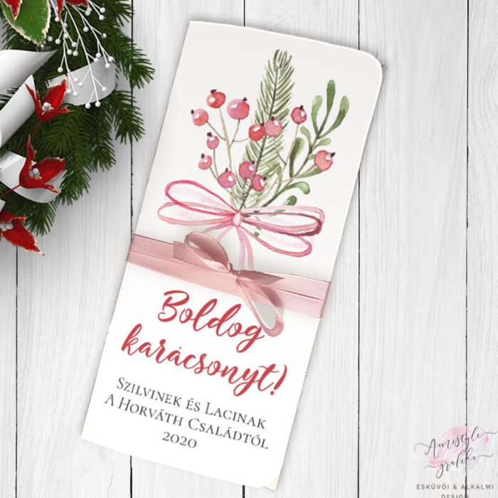 Karácsonyi Masnis Ajándék Pénzátadó Boríték - Fehér Karácsonyi Masnis Ajándék Pénzátadó Boríték - Fehér