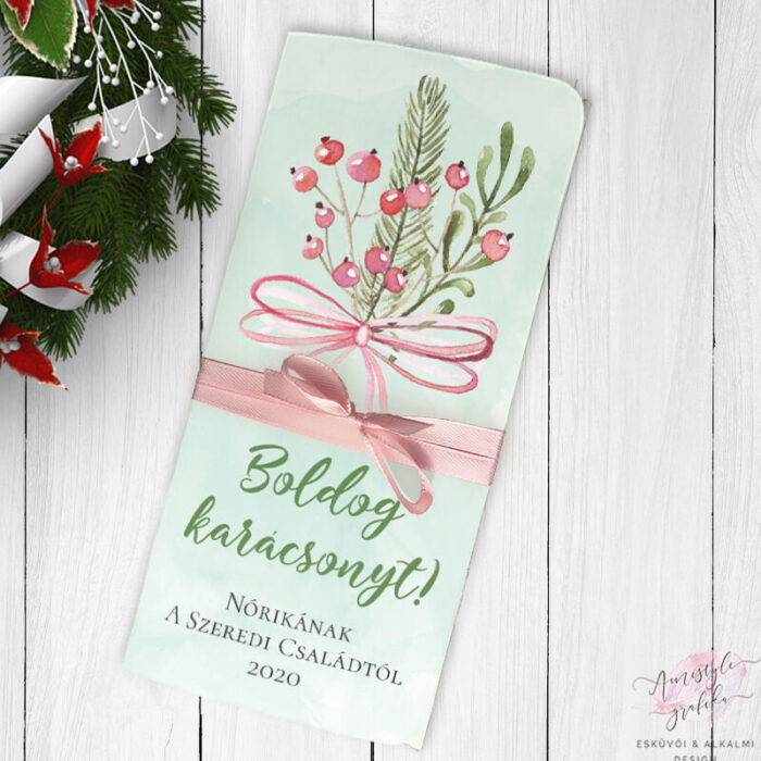 Karácsonyi Masnis Ajándék Pénzátadó Boríték - Púder Karácsonyi Masnis Ajándék Pénzátadó Boríték - Púder