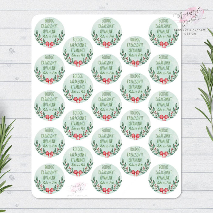 Karácsonyi Ágas Masnis Ajándékkísérő Matrica Karácsonyi Ágas Masnis Ajándékkísérő Matrica