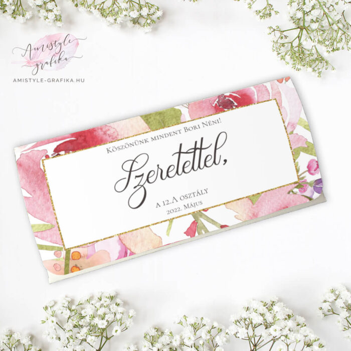 Vi/rágmintás Tanárköszöntő Ajándékkártya Átadó Boríték Vi/rágmintás Tanárköszöntő Ajándékkártya Átadó Boríték