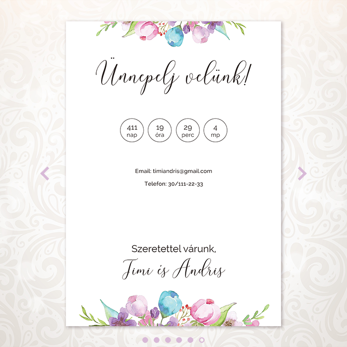 Floral Online Esküvői Meghívó - Mini Esküvői Honlap