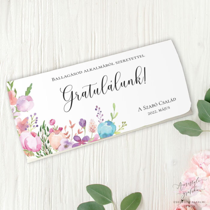 Akvarellvirágos Ballagási Pénzátadó Boríték Akvarellvirágos Ballagási Pénzátadó Boríték