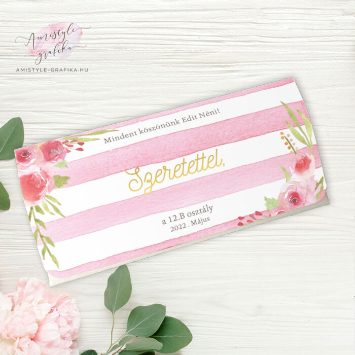 Pink Csíkos Tanárköszöntő Ajándékkártya Átadó Boríték Pink Csíkos Tanárköszöntő Ajándékkártya Átadó Boríték