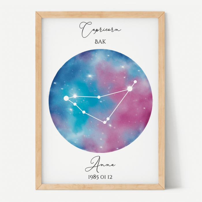 Kék Lila Égbolt - Személyre szabott csillagjegyes poszter - Választható csillagjegy Kék Lila Égbolt - Személyre szabott csillagjegyes poszter - Választható csillagjegy