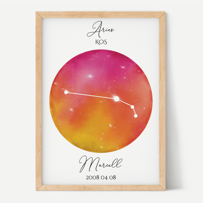 Vörös-Narancs Égbolt - Személyre szabott csillagjegyes poszter - Választható csillagjegy Vörös-Narancs Égbolt - Személyre szabott csillagjegyes poszter - Választható csillagjegy