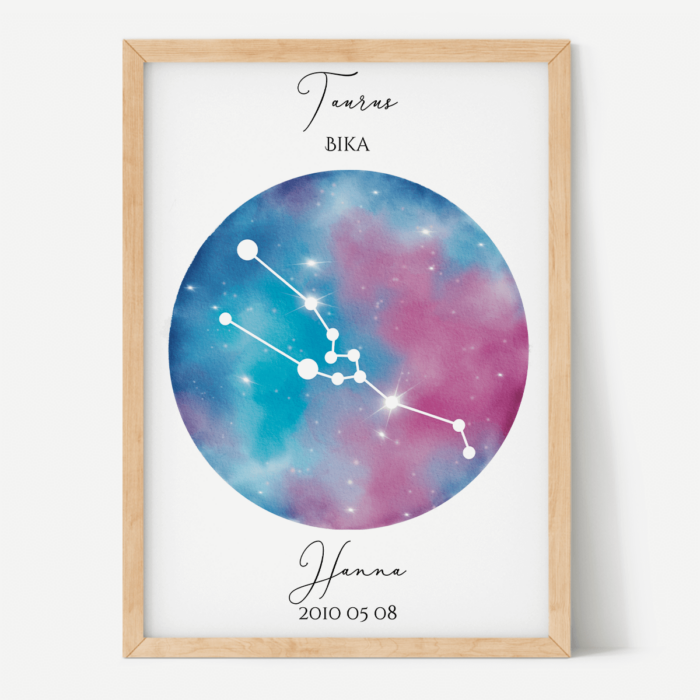Kék Lila Égbolt - Személyre szabott csillagjegyes poszter - Választható csillagjegy Kék Lila Égbolt - Személyre szabott csillagjegyes poszter - Választható csillagjegy