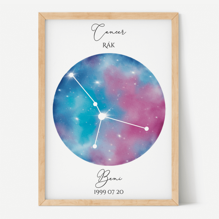 Kék Lila Égbolt - Személyre szabott csillagjegyes poszter - Választható csillagjegy Kék Lila Égbolt - Személyre szabott csillagjegyes poszter - Választható csillagjegy