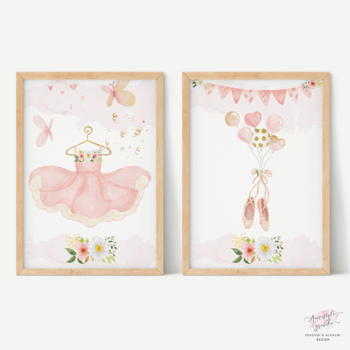 Bunny Ballerina 2 db-os Gyerekszoba Falikép Szett (Több méretben) Bunny Ballerina 2 db-os Gyerekszoba Falikép Szett (Több méretben)