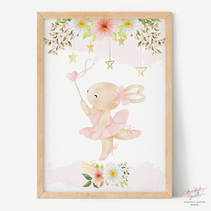 Bunny Ballerina Babaszoba Dekor Falikép (Több méretben) Bunny Ballerina Babaszoba Dekor Falikép (Több méretben)
