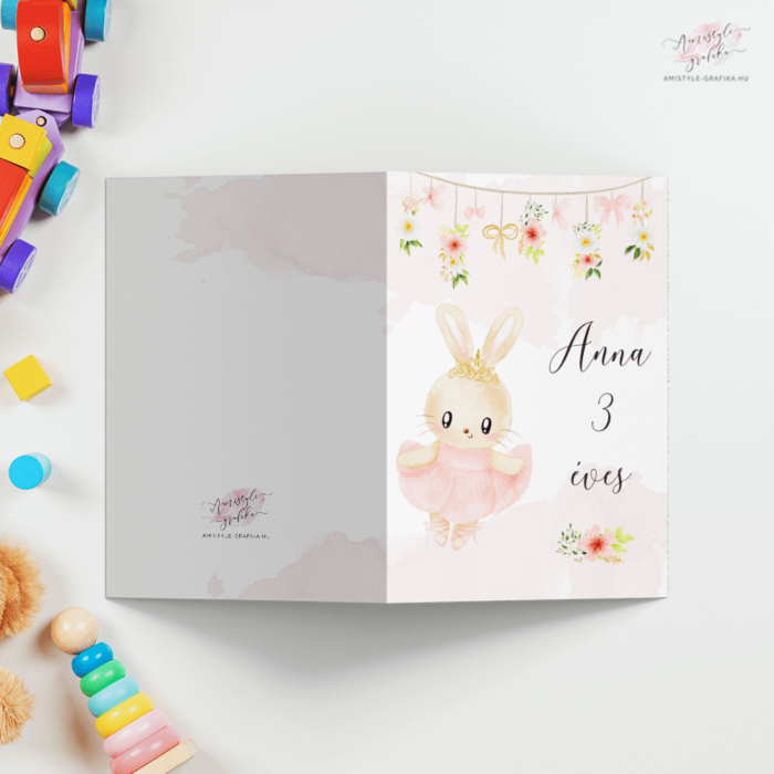 Bunny Ballerina Hajtott Szülinapi Meghívó Bunny Ballerina Hajtott Szülinapi Meghívó