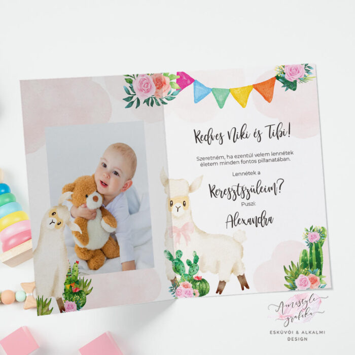 Lovely Llama_Keresztszülő felkérő hajtott_A6_3 Lovely Llama_Keresztszülő felkérő hajtott_A6_3