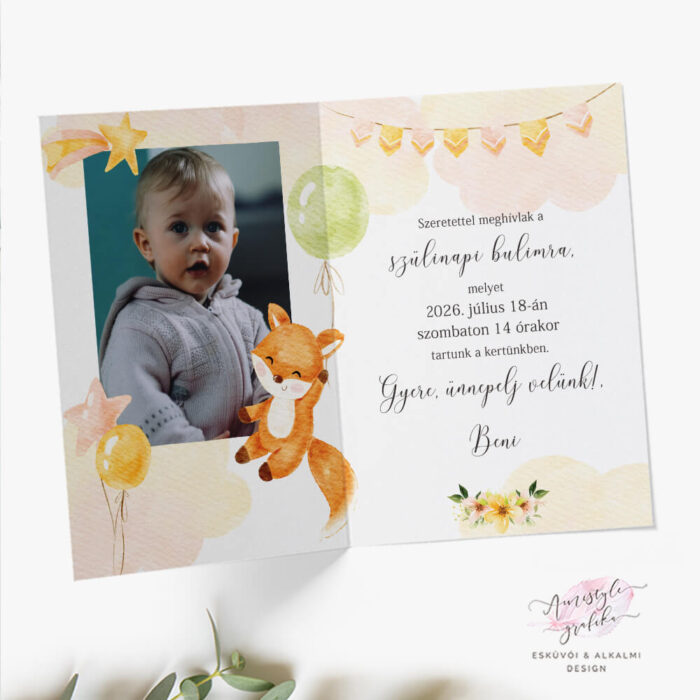 Funny Fox Születésnapi Meghívó – Fotós Hajtott Meghívó - Amistyle Grafika Funny Fox Születésnapi Meghívó – Fotós Hajtott Meghívó - Amistyle Grafika