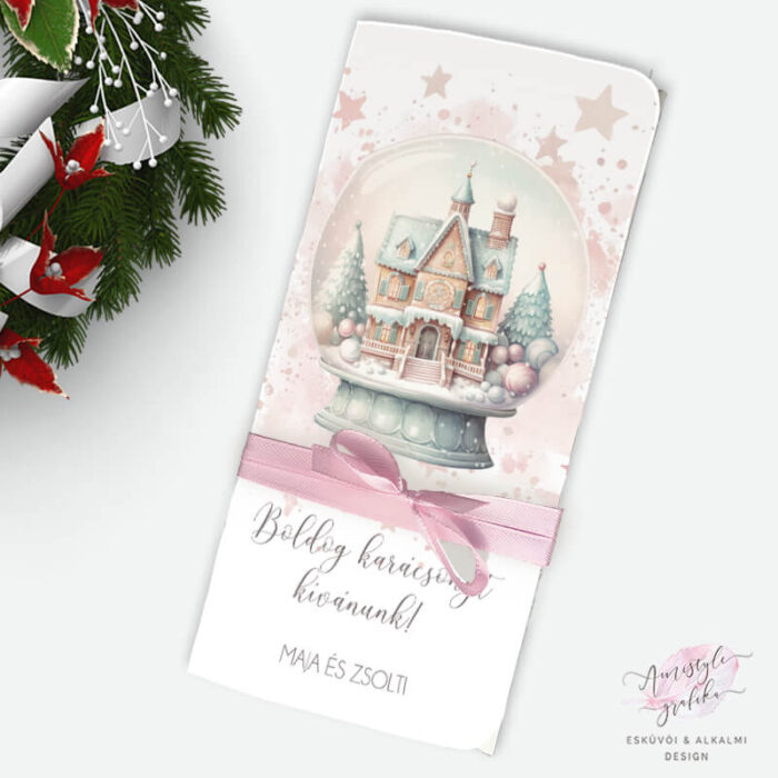 Karácsonyi ajándék pénzátadó boríték - Varázslatos Gömbvilág - Amistyle Grafika Karácsonyi ajándék pénzátadó boríték - Varázslatos Gömbvilág - Amistyle Grafika