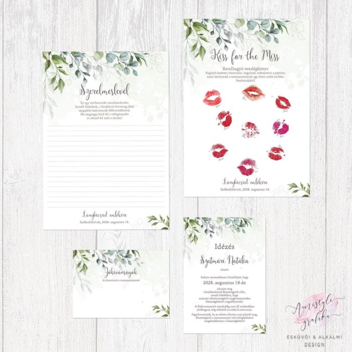 Boho Greenery Lánybúcsú szett Boho Greenery Lánybúcsú szett