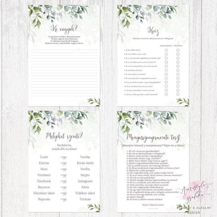 Boho Greenery Lánybúcsú szett Boho Greenery Lánybúcsú szett